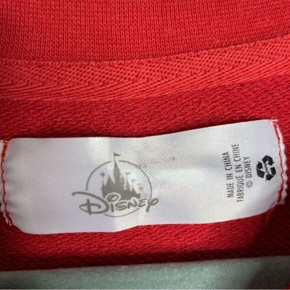 Disney Mickey Mouse heart hands rainbow pullover sweatshirt red - Picture 7 of 7